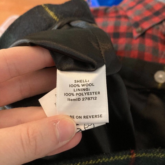 L.L. Bean Skirt Womens Sz 8 Green Tartan Plaid Wool A-Line Lined Back‎ Zip - Picture 6 of 9